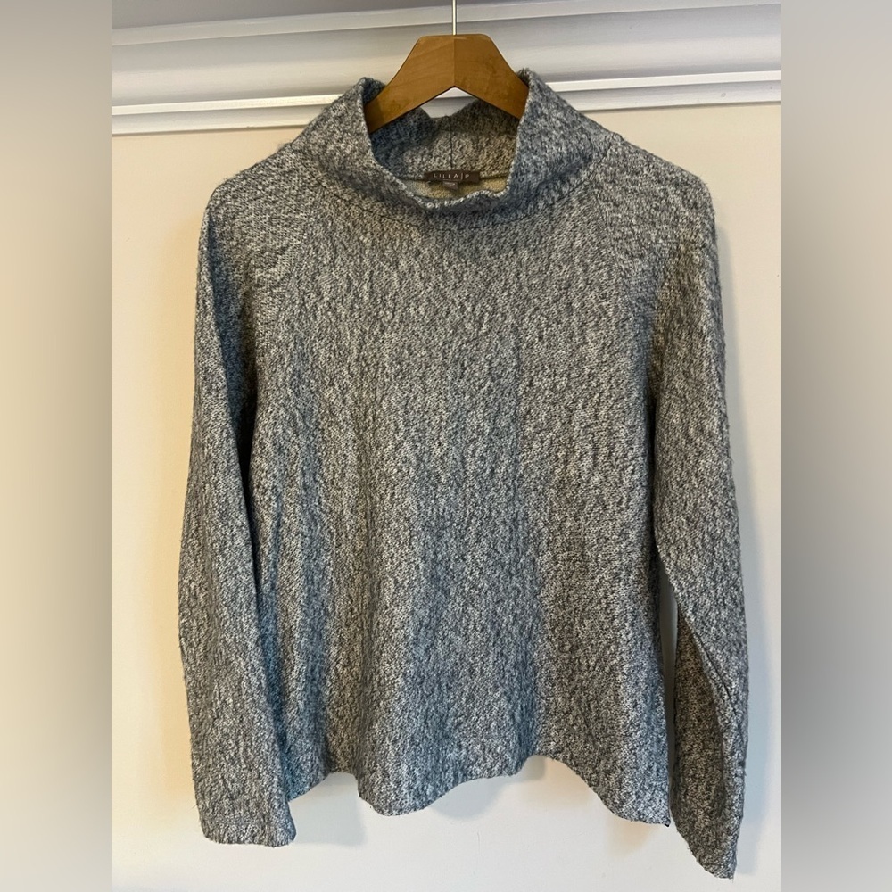 LILLA P LONG SLEEVE BOXY MOCK NECK SWEATER TOP